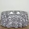 120" Black Damask Flocked Table Top Round Tablecloth Wedding Party Linens